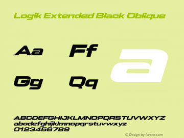 Logik Extended Black Oblique Version 1.000;hotconv 1.0.109;makeotfexe 2.5.65596图片样张