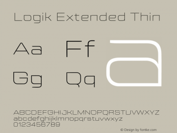 Logik Extended Thin Version 1.000;hotconv 1.0.109;makeotfexe 2.5.65596图片样张