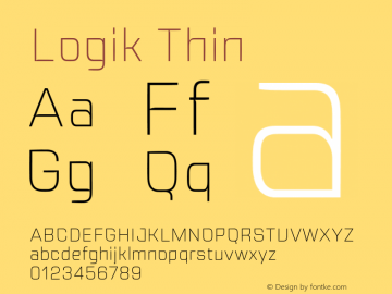 Logik Thin Version 1.000;hotconv 1.0.109;makeotfexe 2.5.65596图片样张