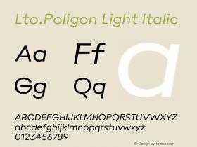 Lto.Poligon Light Italic Version 2.100;hotconv 1.0.109;makeotfexe 2.5.65596图片样张