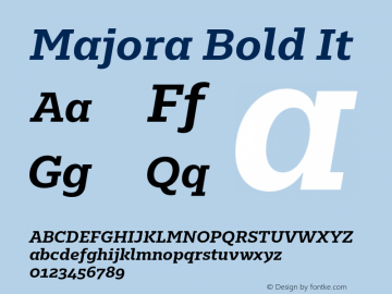 Majora Bold It Version 1.000;hotconv 1.0.109;makeotfexe 2.5.65596图片样张