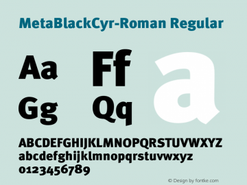 MetaBlackCyr-Roman Regular 004.031 Font Sample