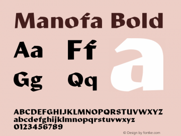 Manofa Bold Version 1.000;PS 001.000;hotconv 1.0.88;makeotf.lib2.5.64775图片样张