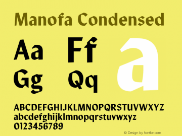 Manofa Condensed Version 1.000;PS 001.000;hotconv 1.0.88;makeotf.lib2.5.64775图片样张