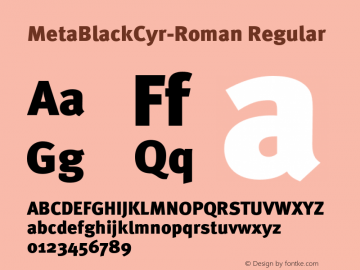 MetaBlackCyr-Roman Regular 004.031 Font Sample