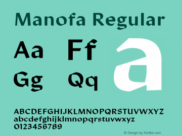 Manofa Regular Version 1.000;PS 001.000;hotconv 1.0.88;makeotf.lib2.5.64775图片样张