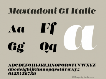 Mastadoni G1 Italic 1.000图片样张