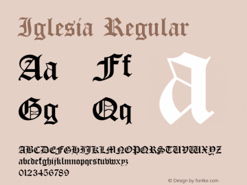 Iglesia Regular 2.22 Font Sample