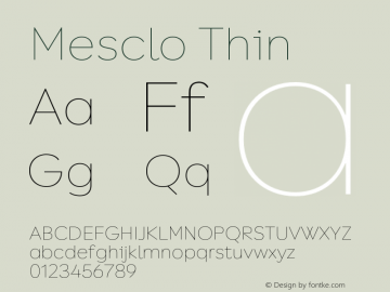 Mesclo Thin Version 1.000;hotconv 1.0.109;makeotfexe 2.5.65596图片样张