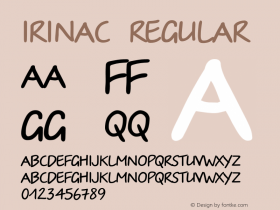 IrinaC Regular 1.000 Font Sample