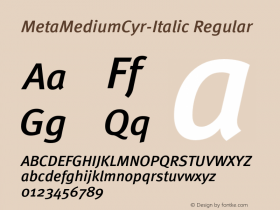 MetaMediumCyr-Italic Regular 004.031 Font Sample