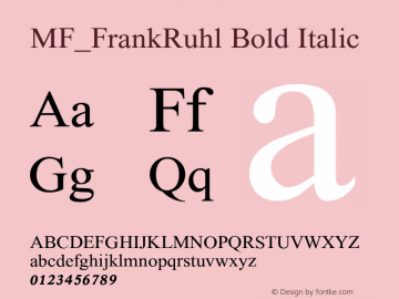 MF_FrankRuhl Bold Italic 5.2图片样张