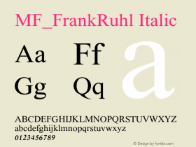 MF_FrankRuhl Italic 4.5图片样张