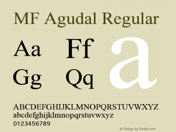MF Agudal Version 1.00 November 14, 2005, initial release图片样张