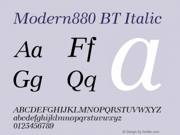 Modern880 BT Italic Version 1.01 emb4-OT图片样张