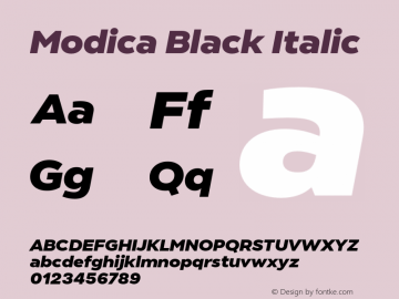 Modica Black Italic Version 1.000;hotconv 1.0.109;makeotfexe 2.5.65596图片样张