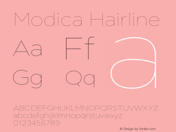Modica Hairline Version 1.000;hotconv 1.0.109;makeotfexe 2.5.65596图片样张
