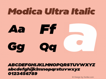 Modica Ultra Italic Version 1.000;hotconv 1.0.109;makeotfexe 2.5.65596图片样张