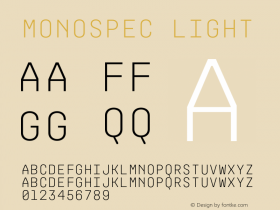 MonoSpec Light Version 1.000;hotconv 1.0.109;makeotfexe 2.5.65596图片样张