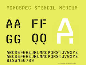 MonoSpec Stencil Medium Version 1.000;hotconv 1.0.109;makeotfexe 2.5.65596图片样张