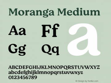 Moranga Medium Version 1.000;hotconv 1.0.109;makeotfexe 2.5.65596图片样张