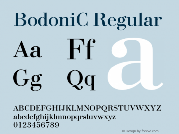 BodoniC Regular OTF 1.0;PS 001.000;Core 116;AOCW 1.0 161 Font Sample