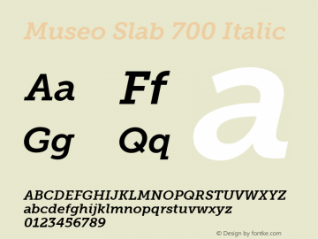 Museo Slab 700 Italic Version 1.000图片样张