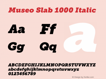 Museo Slab 1000 Italic Version 1.071图片样张