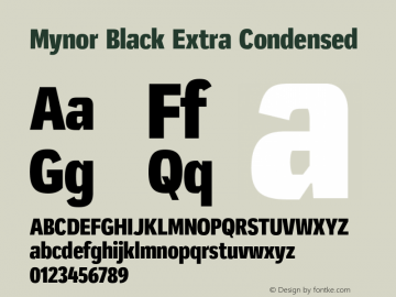 Mynor Black Extra Condensed Version 001.000 January 2019图片样张