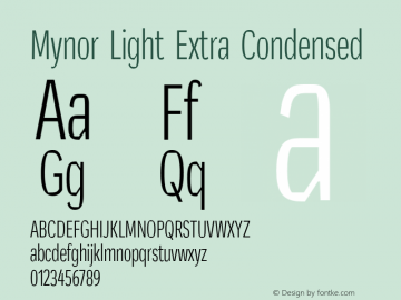 Mynor Light Extra Condensed Version 001.000 January 2019图片样张