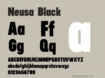 Neusa-Black Version 1.001;PS 001.001;hotconv 1.0.56;makeotf.lib2.0.21325图片样张