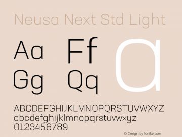 Neusa Next Std Light Version 1.002;PS 001.002;hotconv 1.0.88;makeotf.lib2.5.64775图片样张