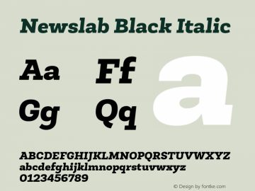 NewslabBlack-Italic Version 001.000图片样张