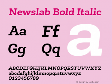 NewslabBold-Italic Version 001.000图片样张