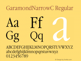 GaramondNarrowC Regular OTF 1.0;PS 001.000;Core 116;AOCW 1.0 161图片样张