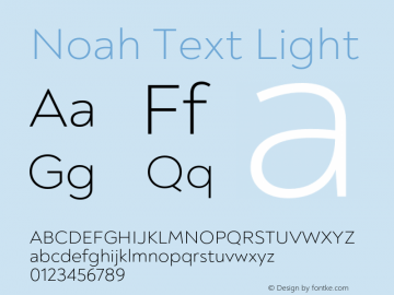 Noah Text Light Version 1.000;PS 001.000;hotconv 1.0.88;makeotf.lib2.5.64775图片样张