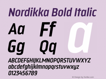 Nordikka-BoldItalic Version 1.000图片样张