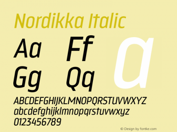 Nordikka-Italic Version 1.000图片样张