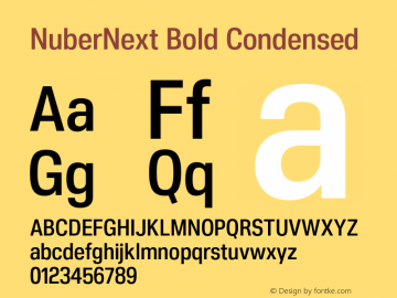 NuberNext Bold Condensed Version 001.002 February 2020图片样张