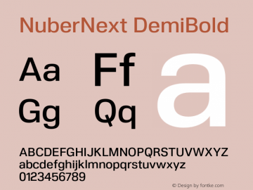 NuberNext DemiBold Version 001.002 February 2020图片样张