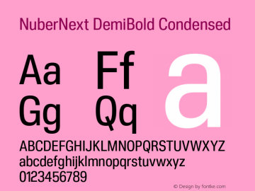 NuberNext DemiBold Condensed Version 001.002 February 2020图片样张