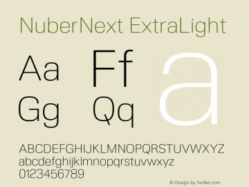 NuberNext ExtraLight Version 001.002 February 2020图片样张
