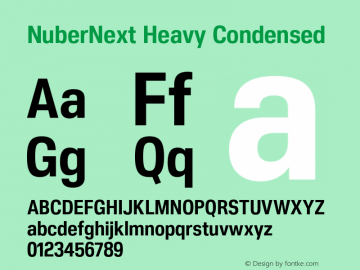 NuberNext Heavy Condensed Version 001.002 February 2020图片样张