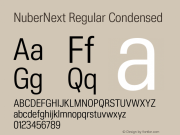 NuberNext Regular Condensed Version 001.002 February 2020图片样张