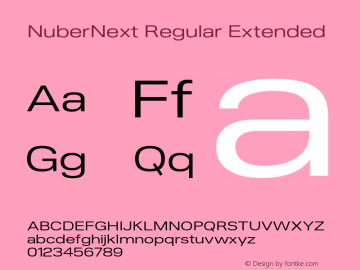 NuberNext Regular Extended Version 001.002 February 2020图片样张