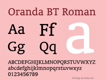 Oranda BT Roman Version 1.01 emb4-OT图片样张