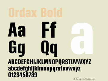 Ordax Bold Version 001.000 Jun 2018图片样张