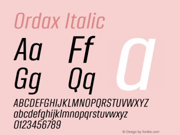 Ordax Italic Version 001.000 Jun 2018图片样张