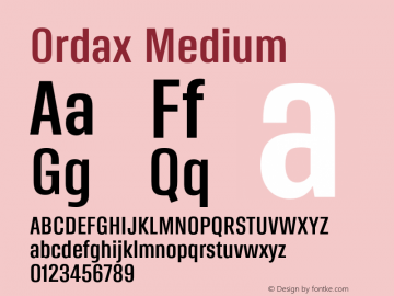 Ordax Medium Version 001.000 Jun 2018图片样张