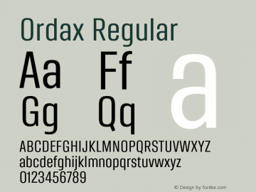 Ordax Regular Version 001.000 Jun 2018图片样张